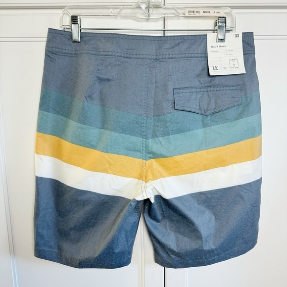 New! Goodfellow & Co. Men's Sz 33 IndigoVector Striped Boardshorts Swim Trunks - Picture 4 of 14